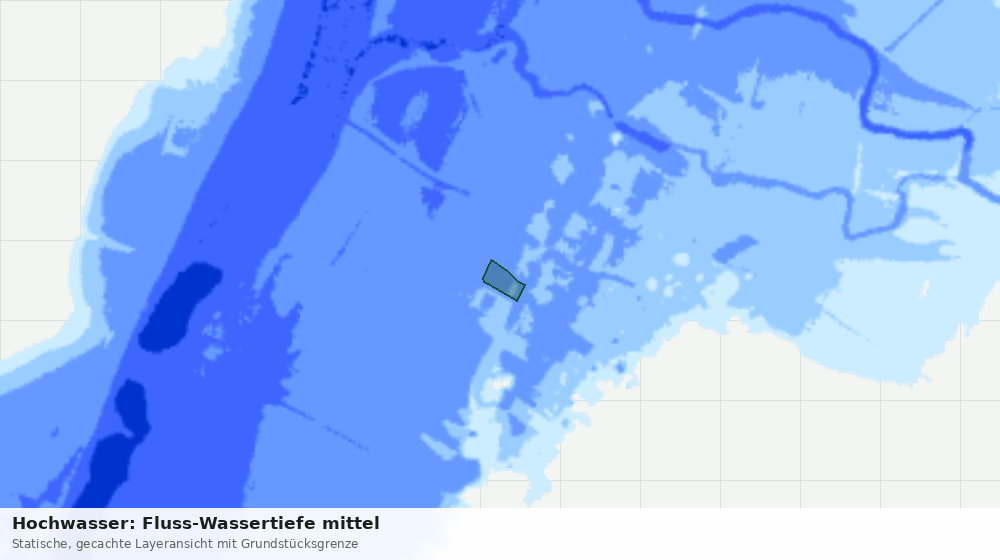 Statische Kartenansicht: Hochwasser: Fluss-Wassertiefe mittel