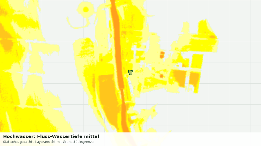 Statische Kartenansicht: Hochwasser: Fluss-Wassertiefe mittel