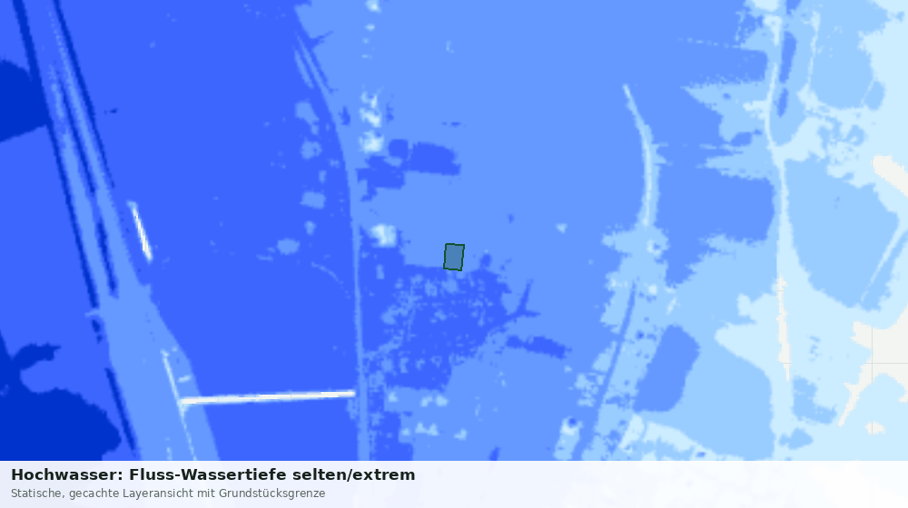 Statische Kartenansicht: Hochwasser: Fluss-Wassertiefe selten/extrem