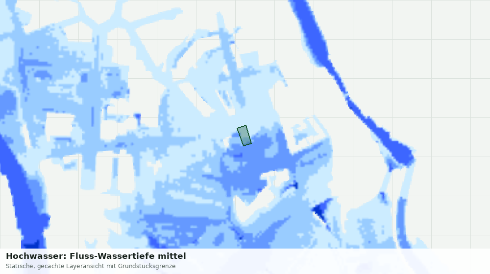 Statische Kartenansicht: Hochwasser: Fluss-Wassertiefe mittel