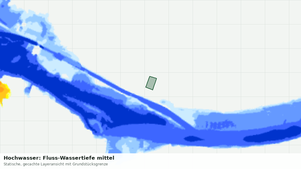 Statische Kartenansicht: Hochwasser: Fluss-Wassertiefe mittel