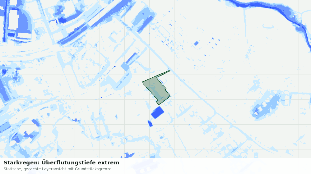 Statische Kartenansicht: Starkregen: Überflutungstiefe extrem