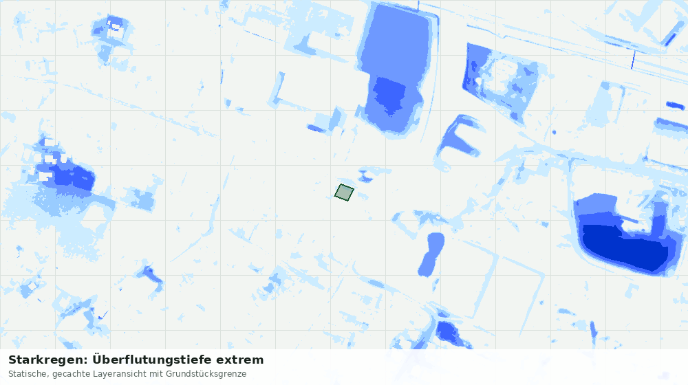 Statische Kartenansicht: Starkregen: Überflutungstiefe extrem