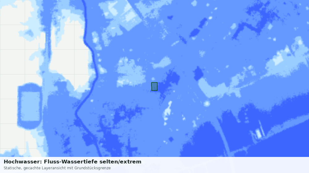 Statische Kartenansicht: Hochwasser: Fluss-Wassertiefe selten/extrem