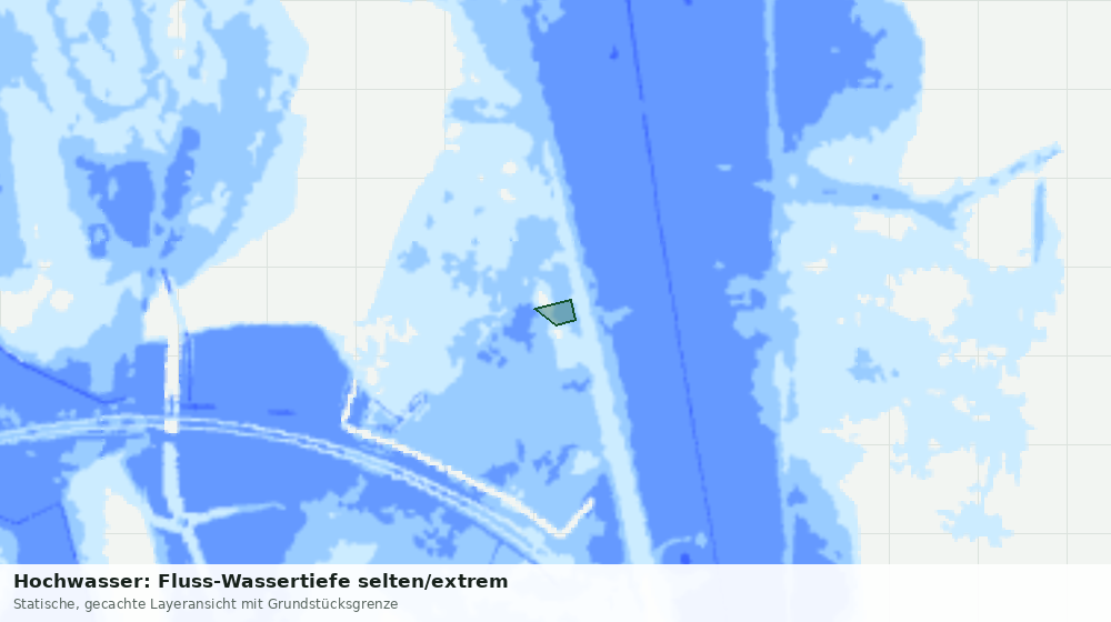 Statische Kartenansicht: Hochwasser: Fluss-Wassertiefe selten/extrem