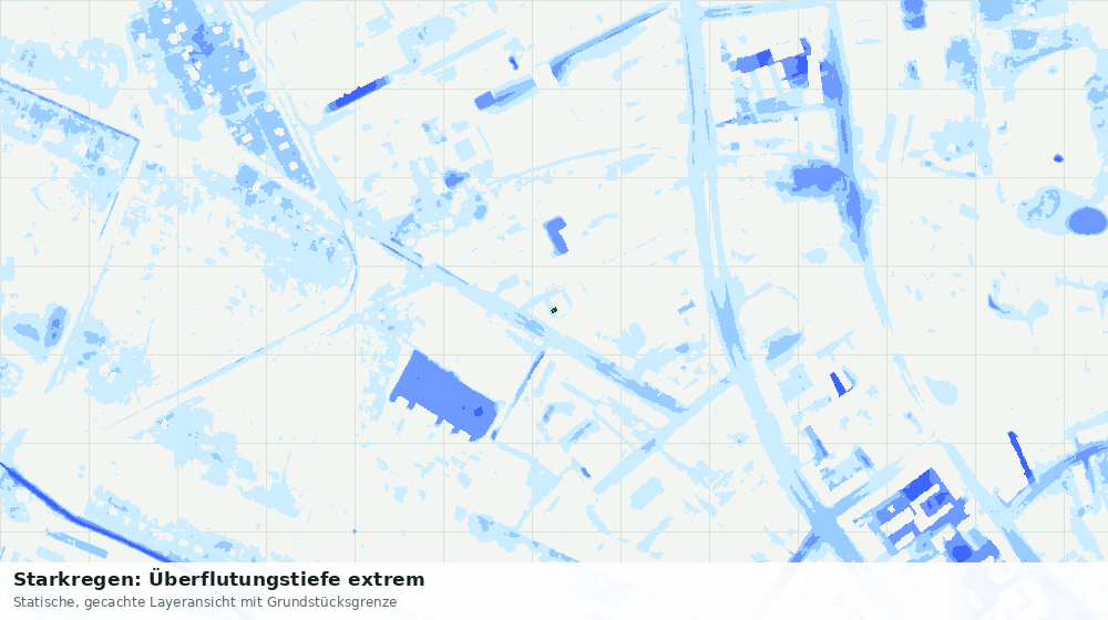 Statische Kartenansicht: Starkregen: Überflutungstiefe extrem