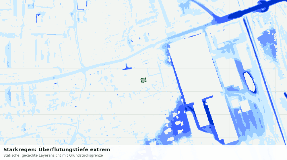 Statische Kartenansicht: Starkregen: Überflutungstiefe extrem