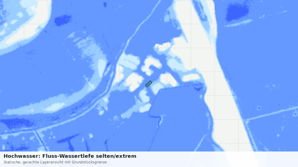 Statische Kartenansicht: Hochwasser: Fluss-Wassertiefe selten/extrem