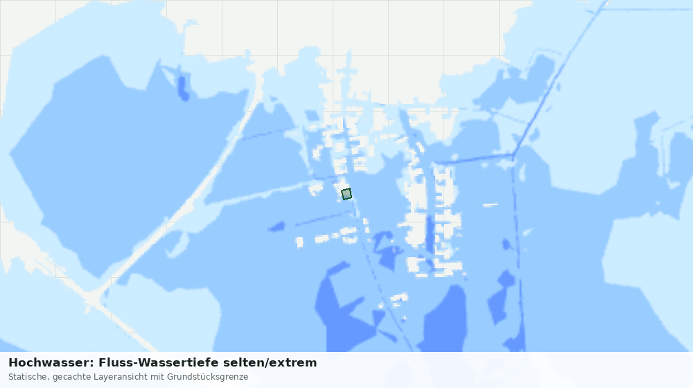 Statische Kartenansicht: Hochwasser: Fluss-Wassertiefe selten/extrem