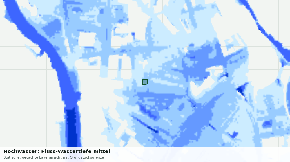 Statische Kartenansicht: Hochwasser: Fluss-Wassertiefe mittel