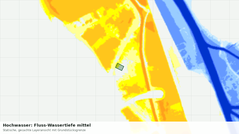 Statische Kartenansicht: Hochwasser: Fluss-Wassertiefe mittel