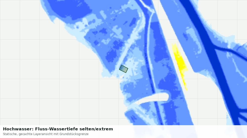 Statische Kartenansicht: Hochwasser: Fluss-Wassertiefe selten/extrem
