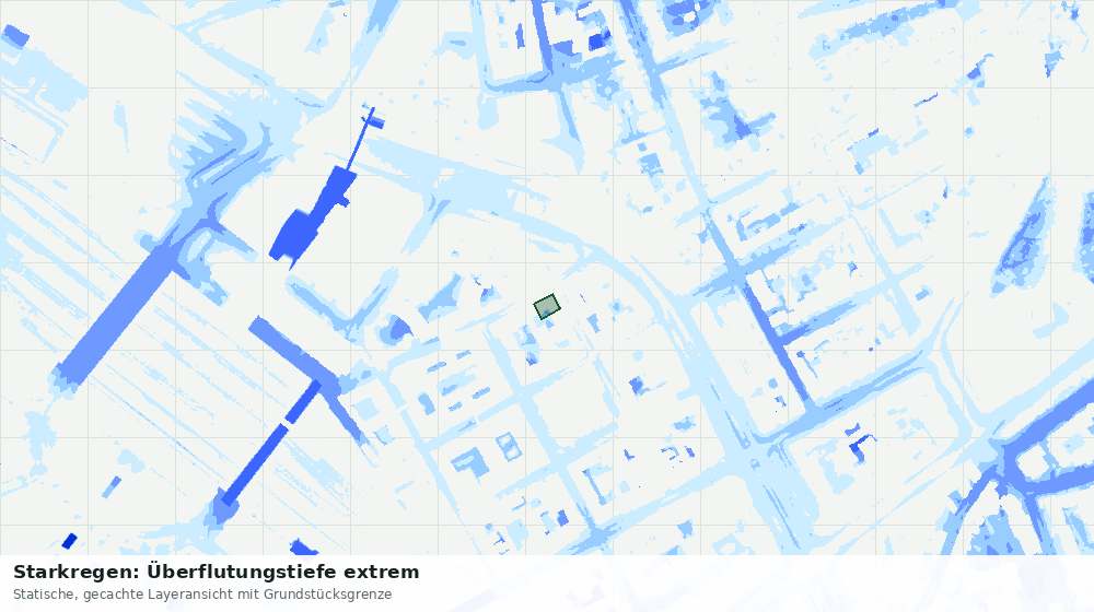 Statische Kartenansicht: Starkregen: Überflutungstiefe extrem