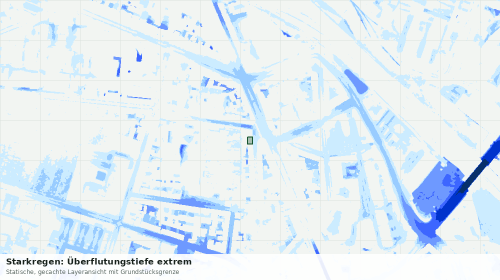 Statische Kartenansicht: Starkregen: Überflutungstiefe extrem