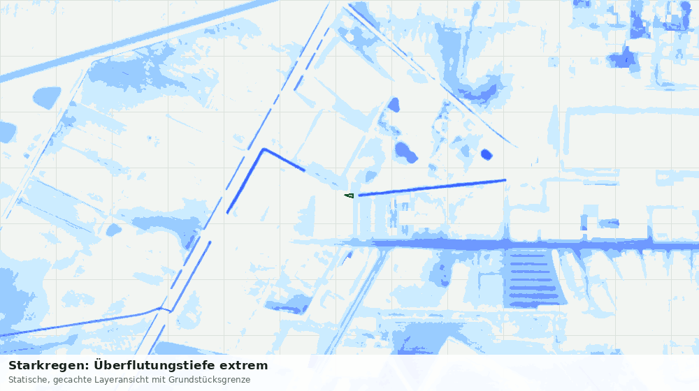 Statische Kartenansicht: Starkregen: Überflutungstiefe extrem