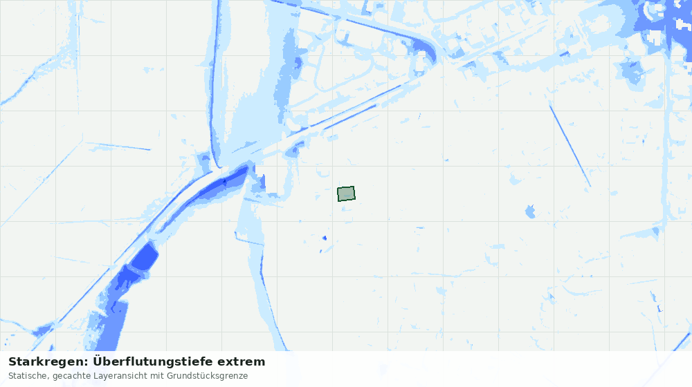 Statische Kartenansicht: Starkregen: Überflutungstiefe extrem
