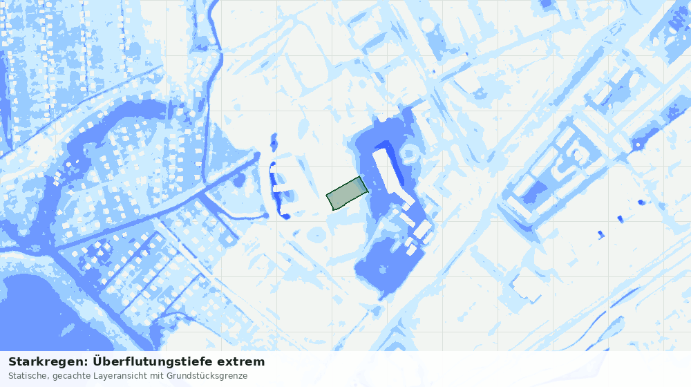 Statische Kartenansicht: Starkregen: Überflutungstiefe extrem