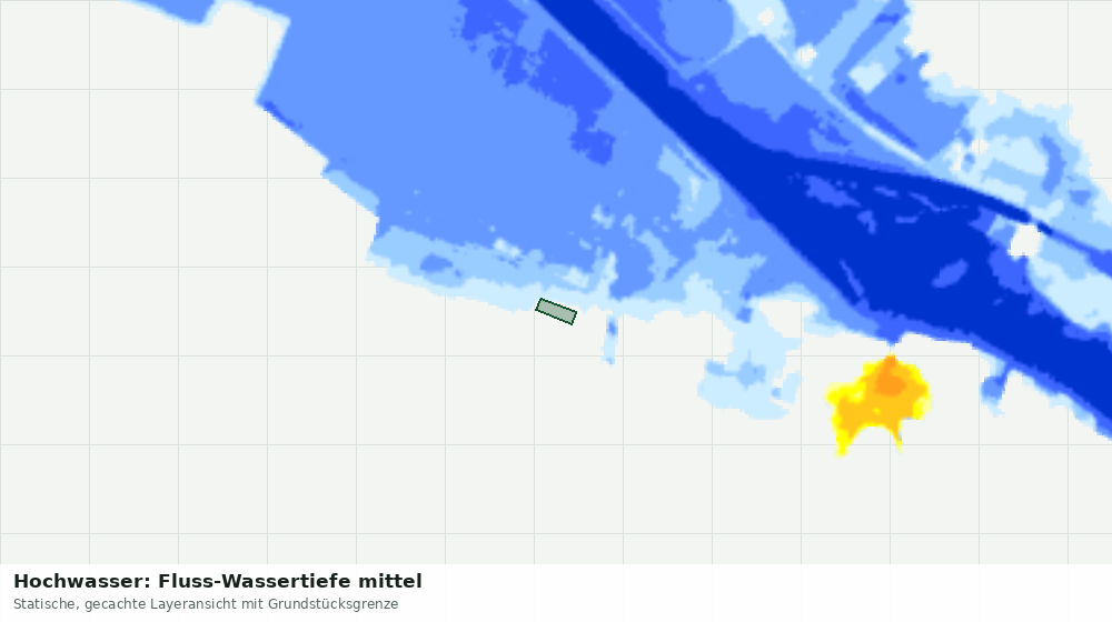 Statische Kartenansicht: Hochwasser: Fluss-Wassertiefe mittel