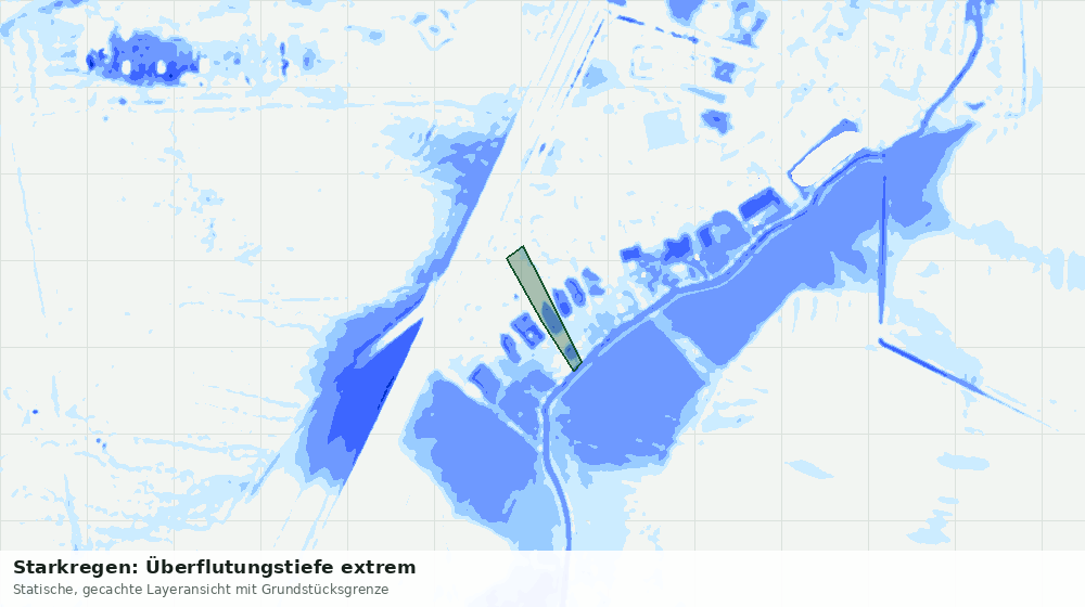 Statische Kartenansicht: Starkregen: Überflutungstiefe extrem