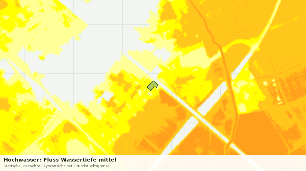 Statische Kartenansicht: Hochwasser: Fluss-Wassertiefe mittel