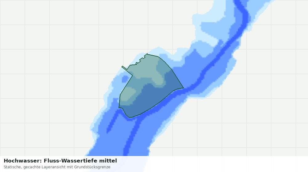 Statische Kartenansicht: Hochwasser: Fluss-Wassertiefe mittel