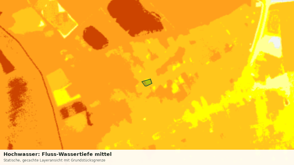 Statische Kartenansicht: Hochwasser: Fluss-Wassertiefe mittel
