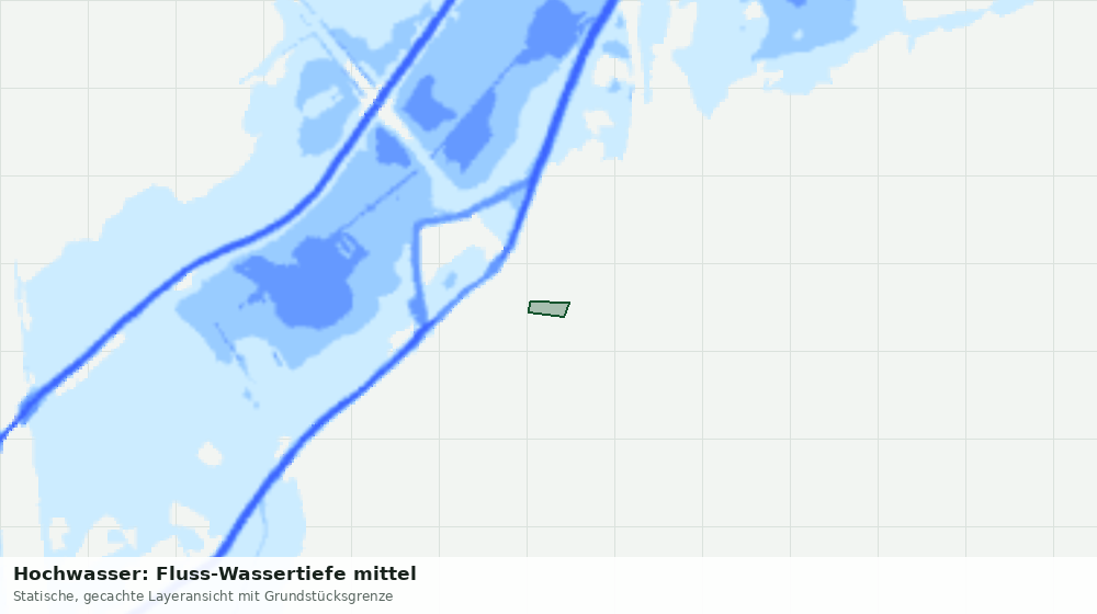 Statische Kartenansicht: Hochwasser: Fluss-Wassertiefe mittel