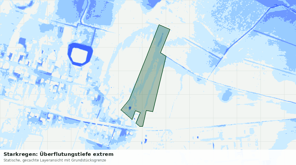Statische Kartenansicht: Starkregen: Überflutungstiefe extrem