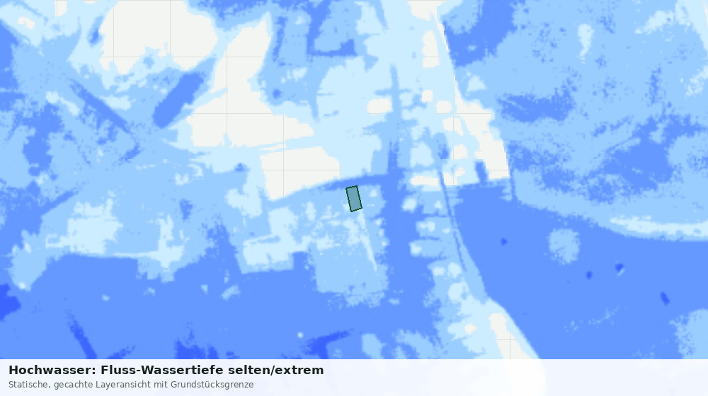 Statische Kartenansicht: Hochwasser: Fluss-Wassertiefe selten/extrem