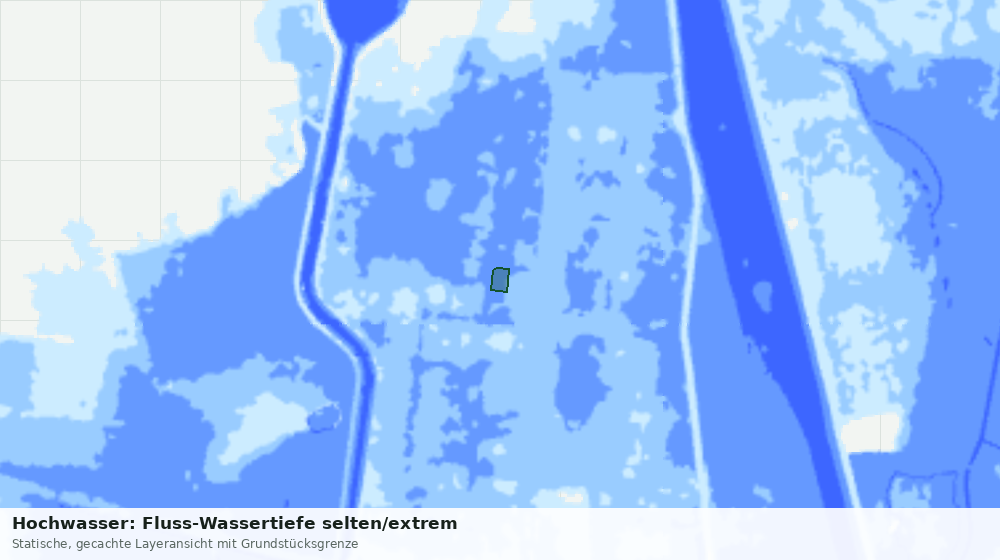 Statische Kartenansicht: Hochwasser: Fluss-Wassertiefe selten/extrem