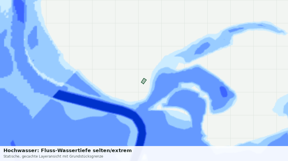 Statische Kartenansicht: Hochwasser: Fluss-Wassertiefe selten/extrem