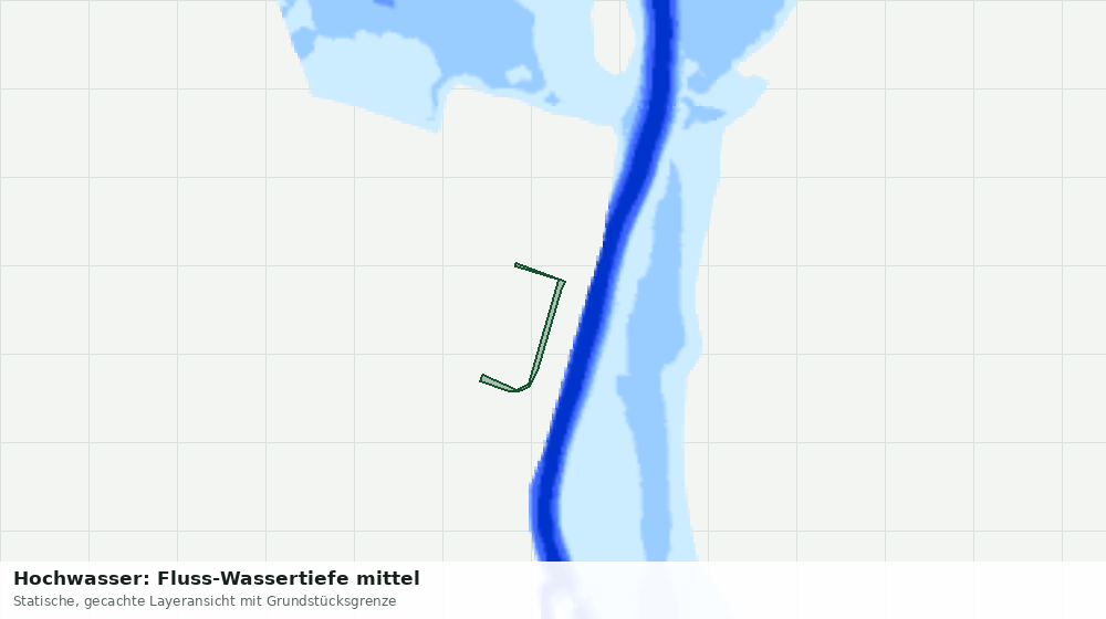 Statische Kartenansicht: Hochwasser: Fluss-Wassertiefe mittel