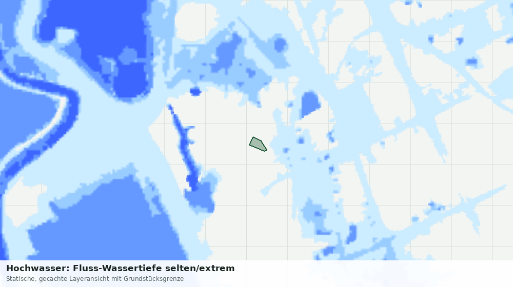Statische Kartenansicht: Hochwasser: Fluss-Wassertiefe selten/extrem