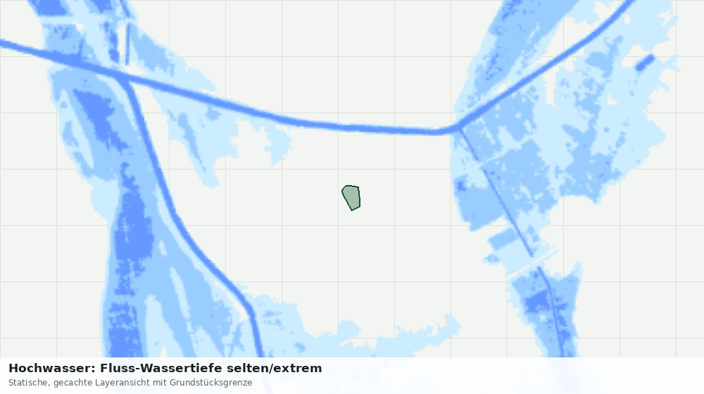 Statische Kartenansicht: Hochwasser: Fluss-Wassertiefe selten/extrem
