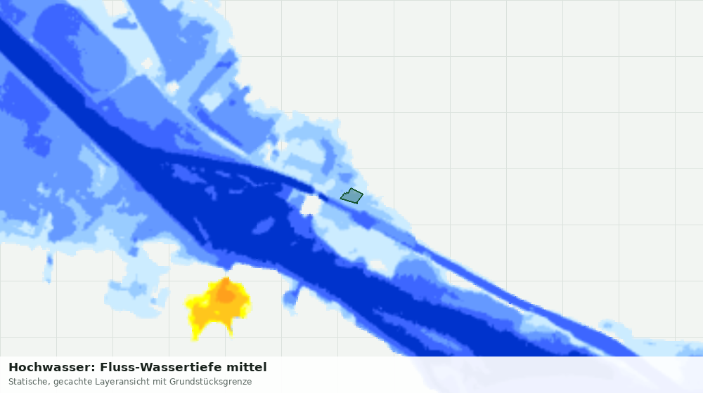 Statische Kartenansicht: Hochwasser: Fluss-Wassertiefe mittel