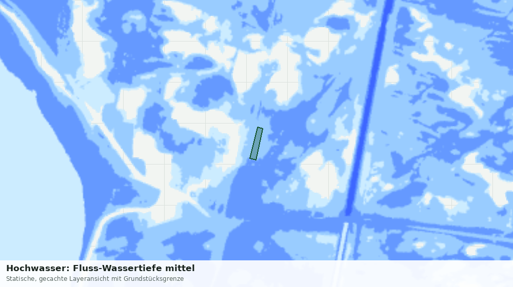 Statische Kartenansicht: Hochwasser: Fluss-Wassertiefe mittel