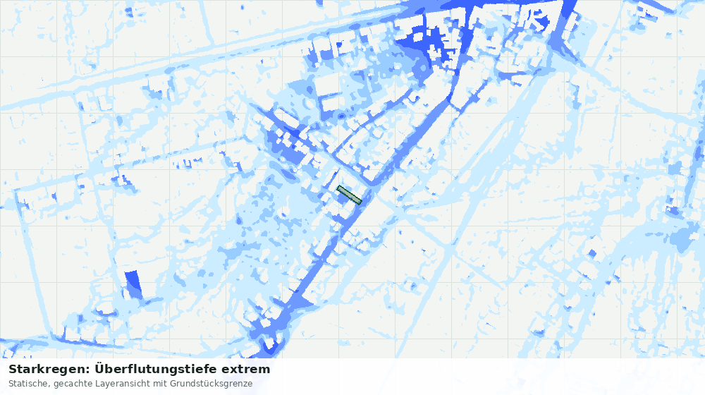 Statische Kartenansicht: Starkregen: Überflutungstiefe extrem