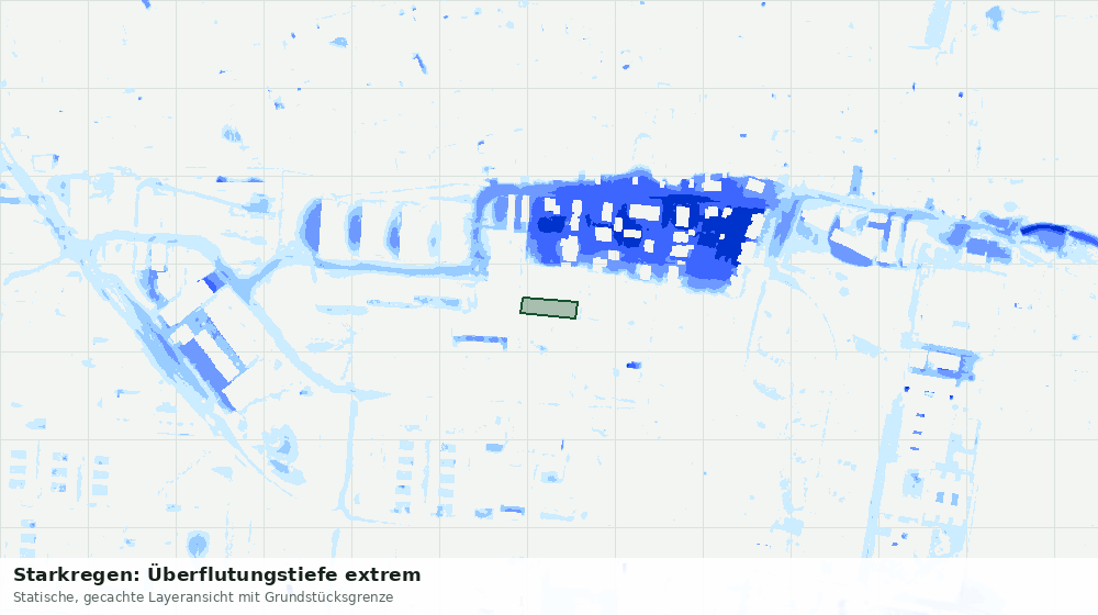 Statische Kartenansicht: Starkregen: Überflutungstiefe extrem