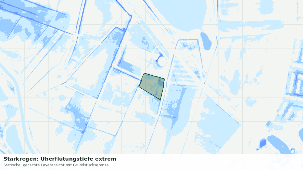 Statische Kartenansicht: Starkregen: Überflutungstiefe extrem