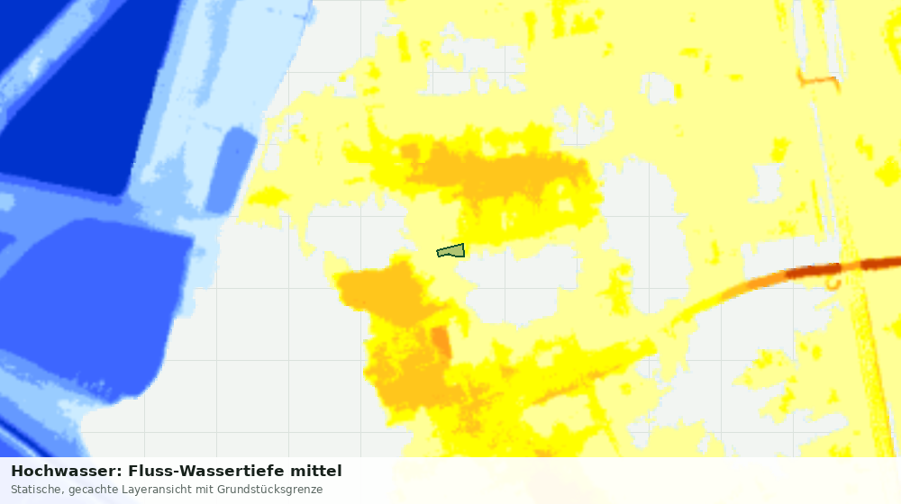 Statische Kartenansicht: Hochwasser: Fluss-Wassertiefe mittel