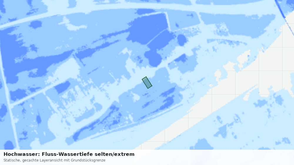 Statische Kartenansicht: Hochwasser: Fluss-Wassertiefe selten/extrem
