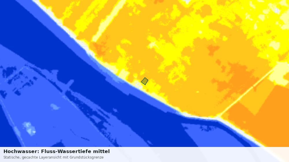 Statische Kartenansicht: Hochwasser: Fluss-Wassertiefe mittel