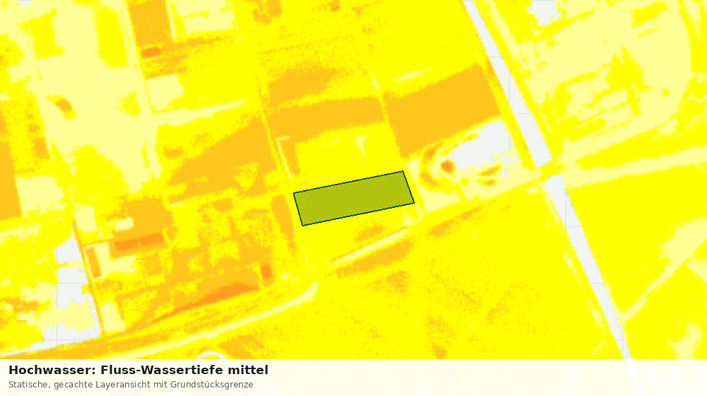 Statische Kartenansicht: Hochwasser: Fluss-Wassertiefe mittel