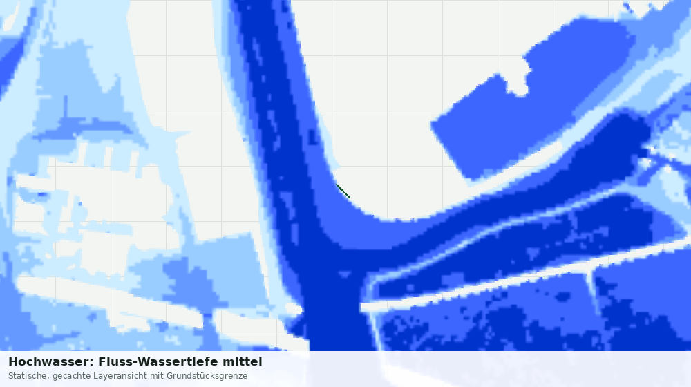 Statische Kartenansicht: Hochwasser: Fluss-Wassertiefe mittel