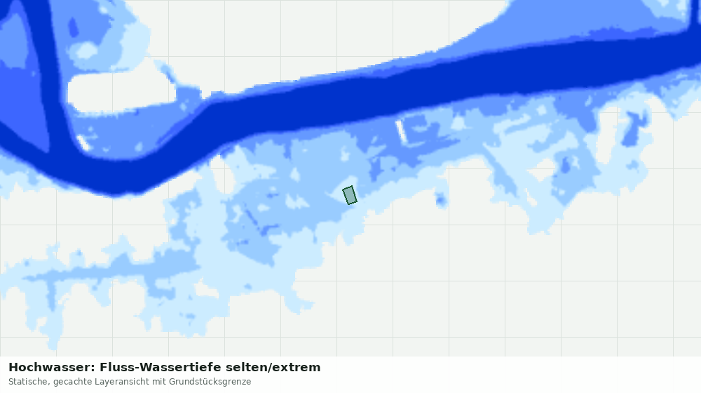 Statische Kartenansicht: Hochwasser: Fluss-Wassertiefe selten/extrem