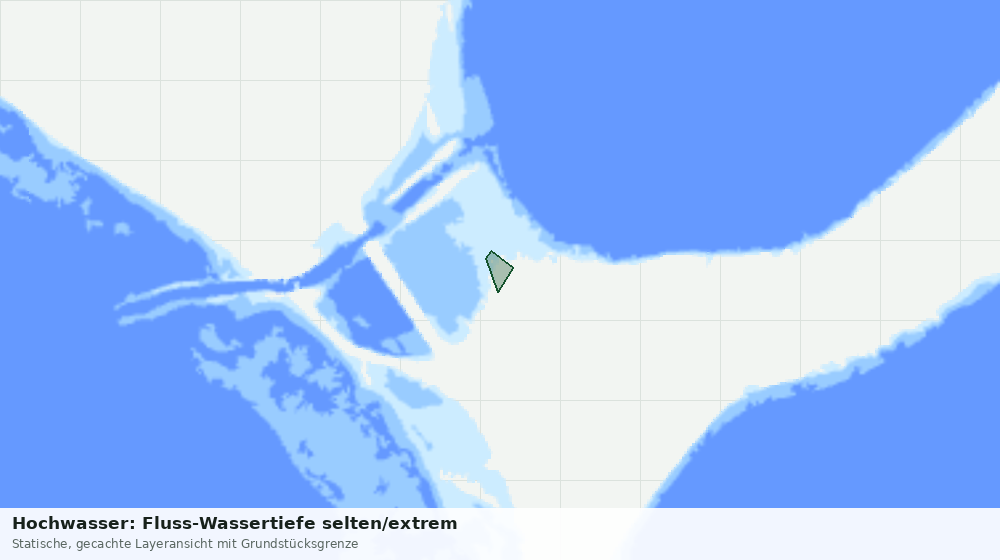 Statische Kartenansicht: Hochwasser: Fluss-Wassertiefe selten/extrem