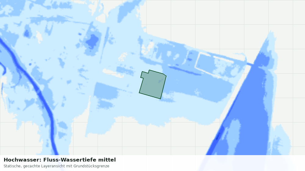 Statische Kartenansicht: Hochwasser: Fluss-Wassertiefe mittel