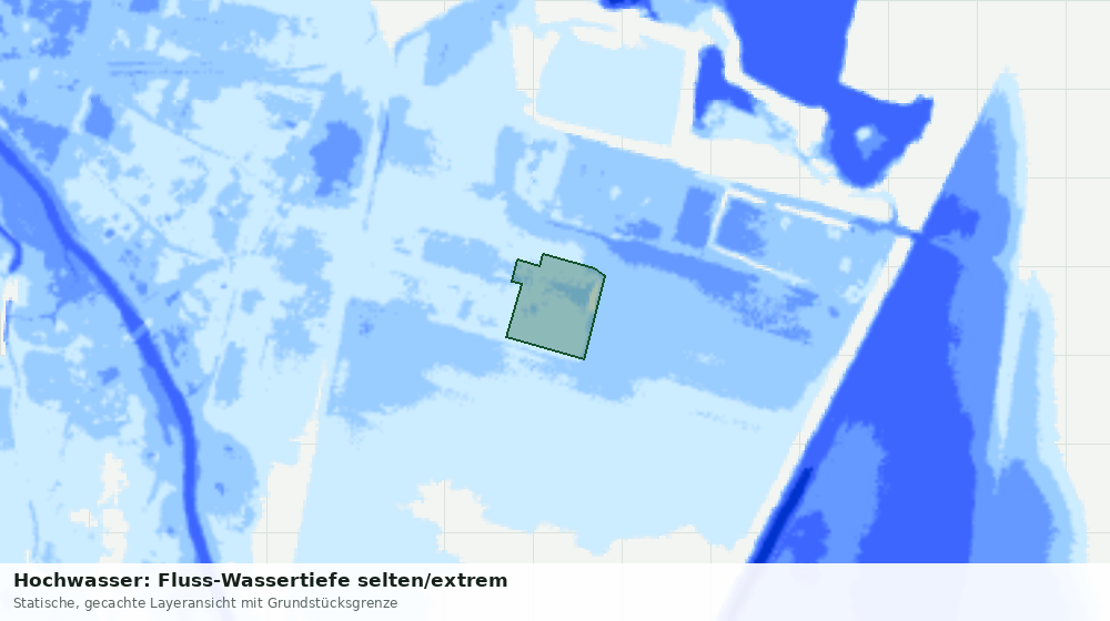 Statische Kartenansicht: Hochwasser: Fluss-Wassertiefe selten/extrem