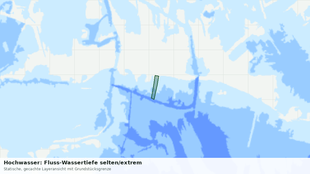 Statische Kartenansicht: Hochwasser: Fluss-Wassertiefe selten/extrem