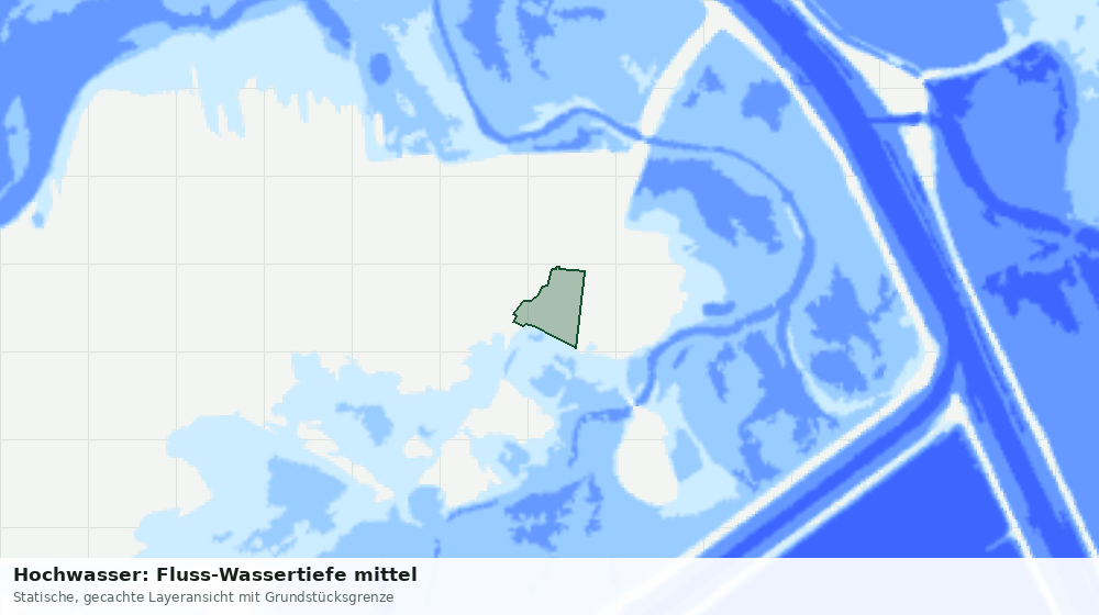 Statische Kartenansicht: Hochwasser: Fluss-Wassertiefe mittel